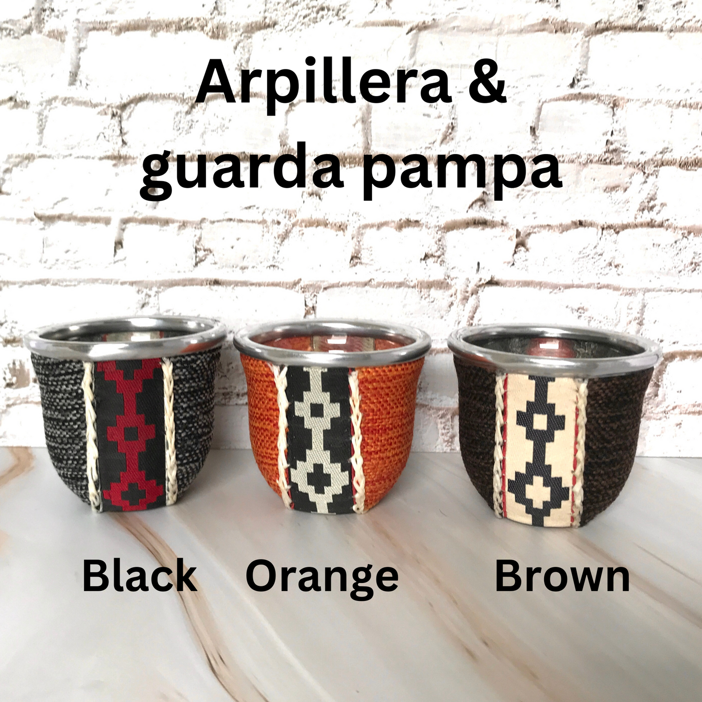 wrapped glass mate gourd & bombilla set (aguayo, arpillera or faux leather)