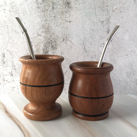 Wooden Mate Cup + Yerba Mate Container, Yerba mate gourd, Mate, Bombilla , Yerba  mate cup, Mate gourd leather accessory